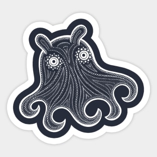 Flapjack or Dumbo Octopus drawing - cute ocean creature art Sticker
